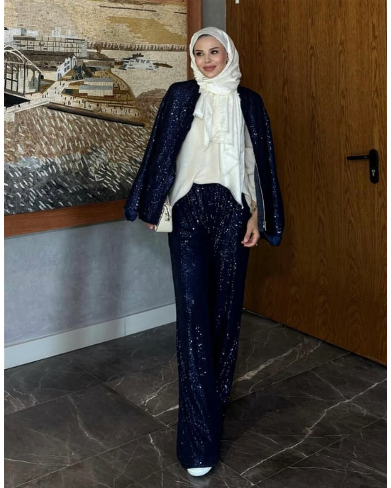 Pul Payetli Palazzo Bloom Pantolon 