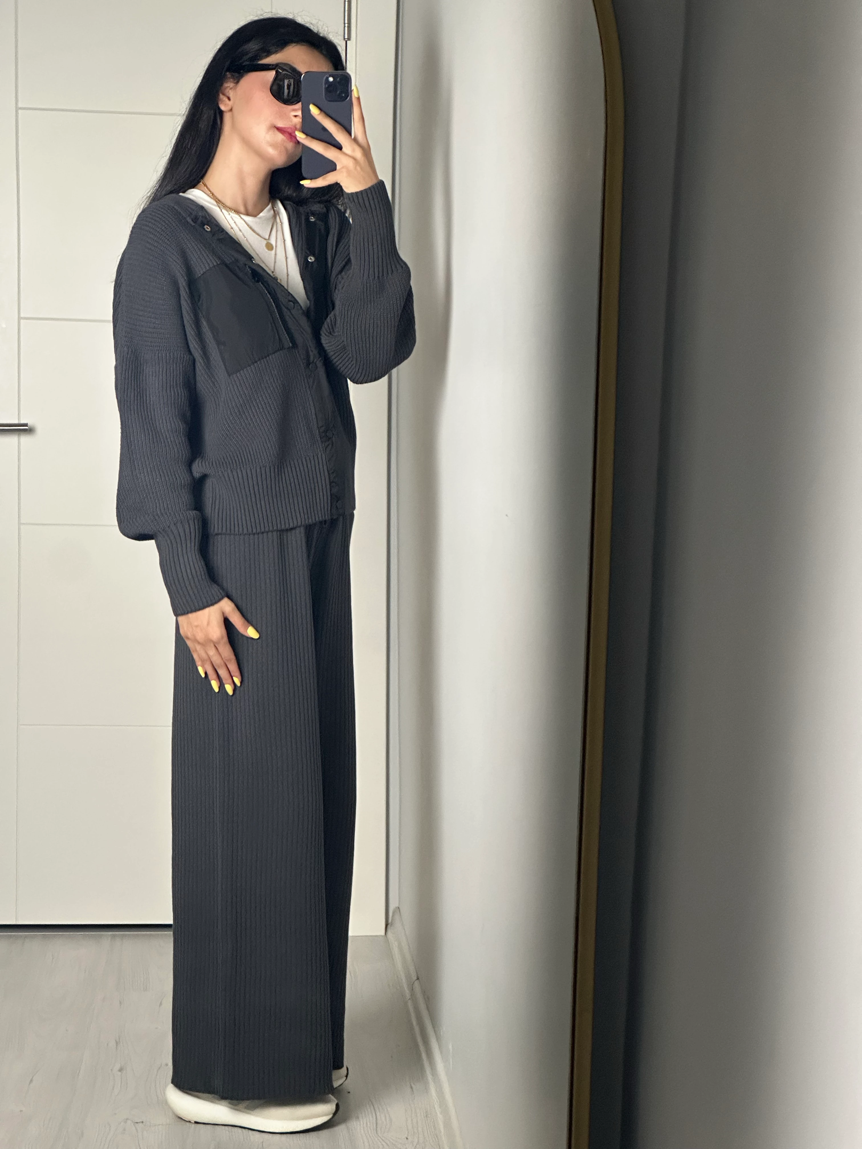 Paraşüt Cep Detaylı Takım Çelik Örgü 