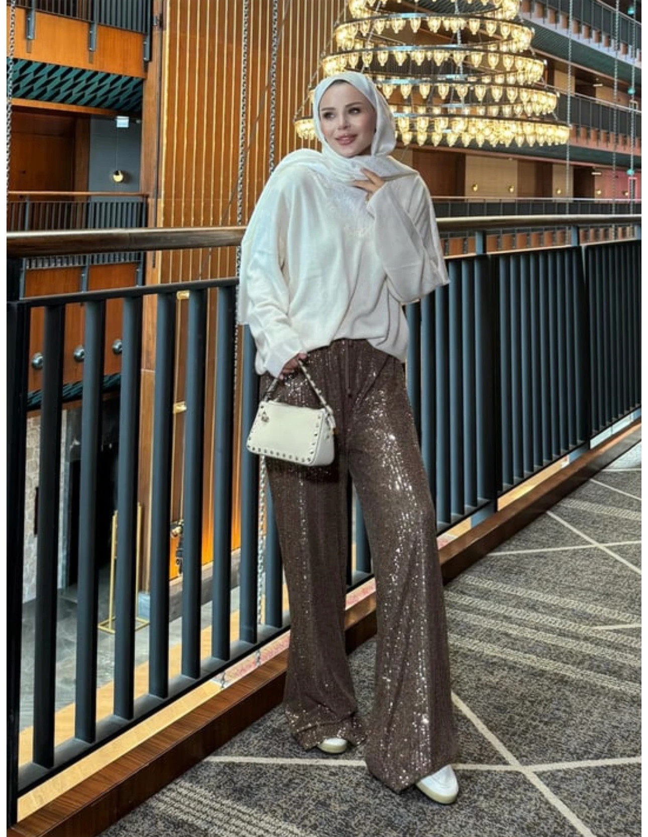 Pul Payetli Palazzo Bloom Pantolon 