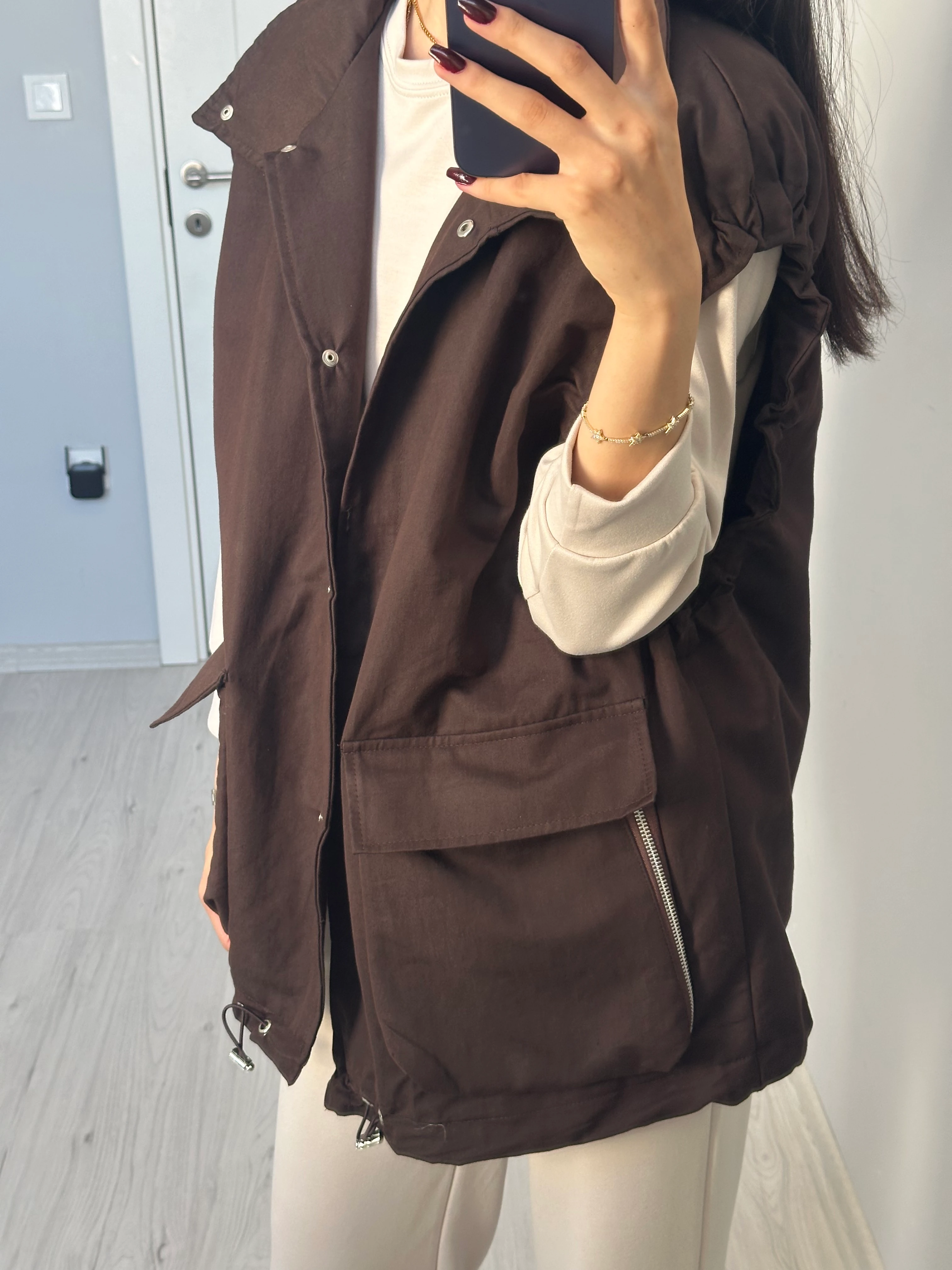 Kol Büzgü Detaylı Oversize Yelek