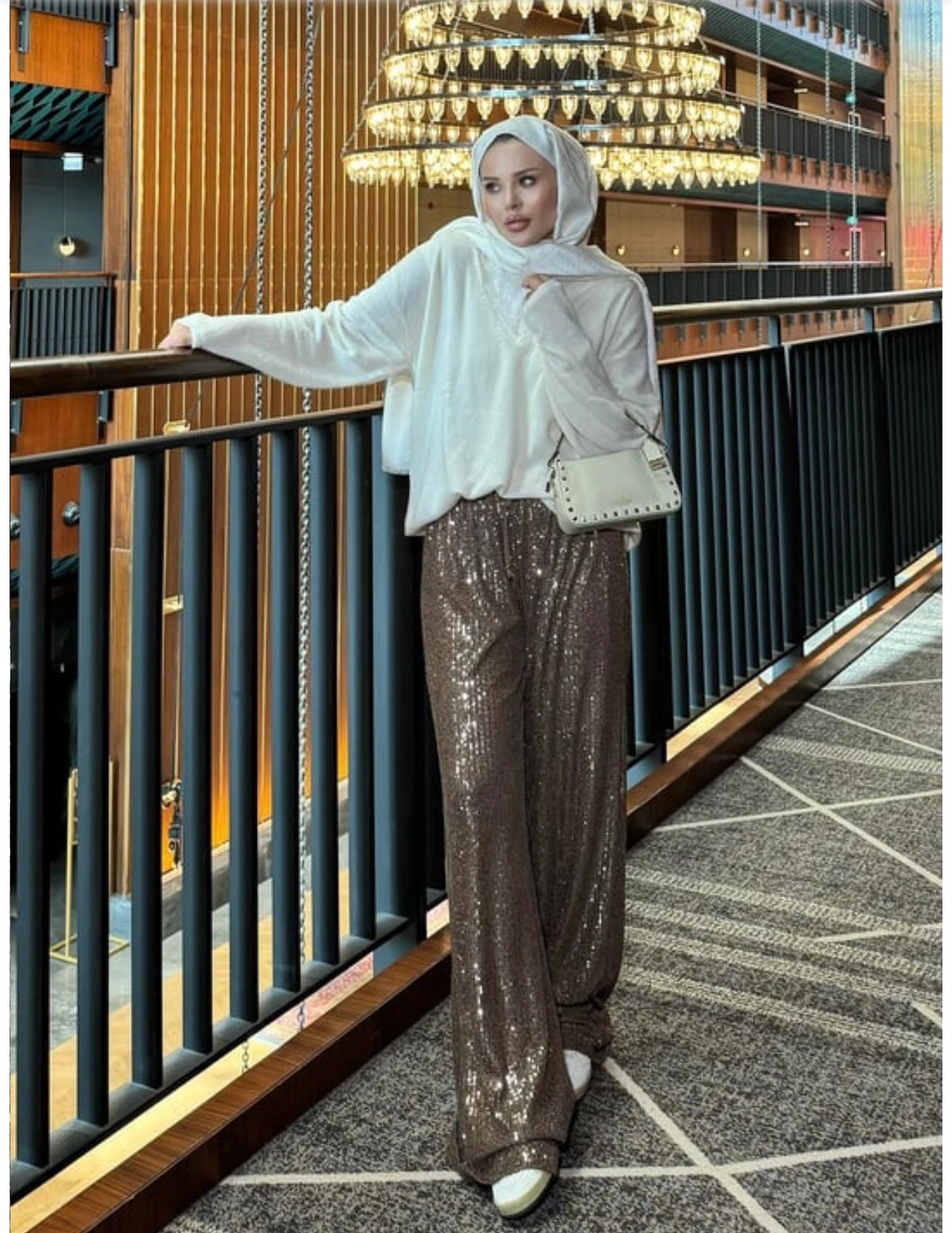 Pul Payetli Palazzo Bloom Pantolon 