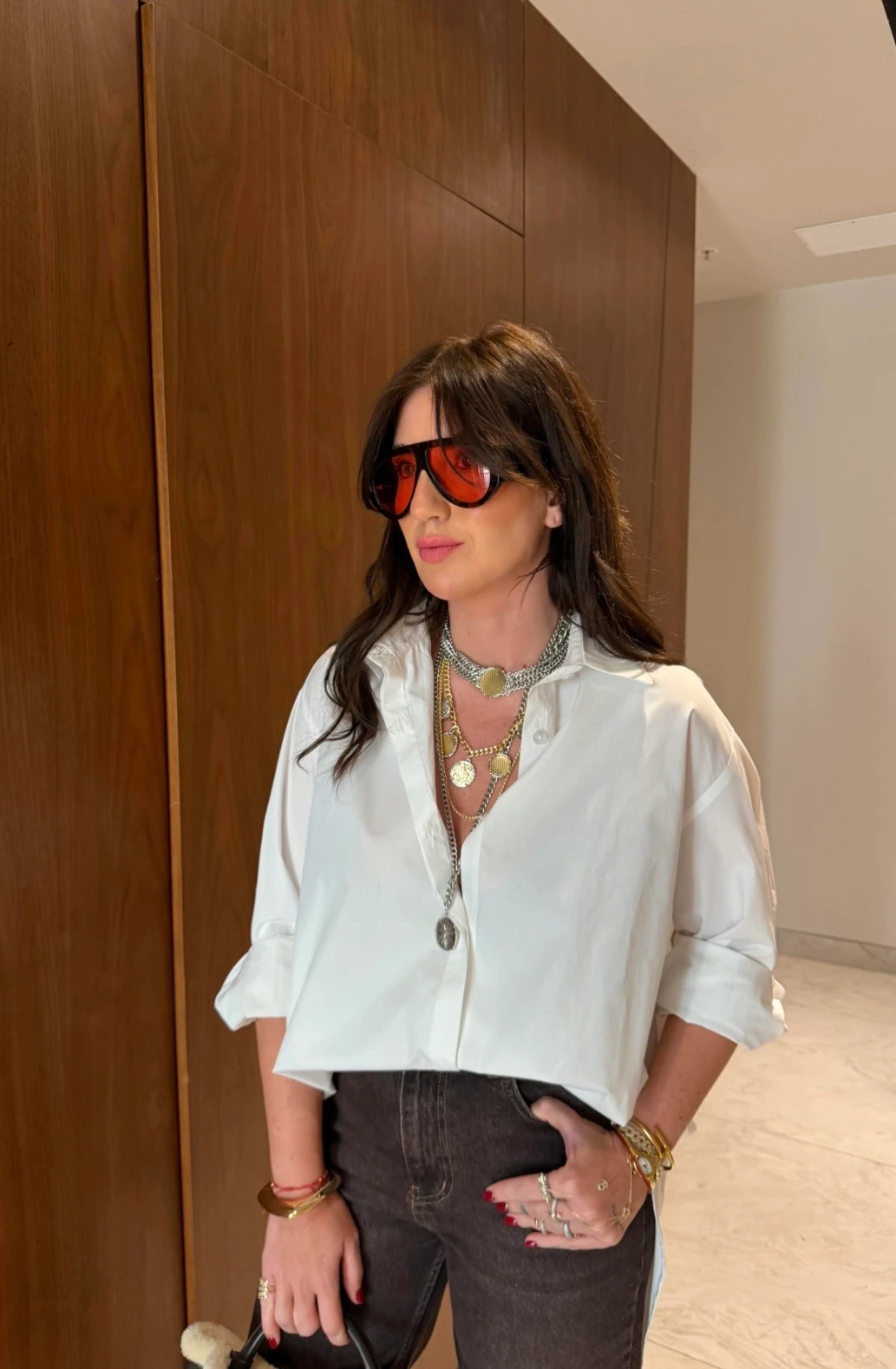 Poplin Gömlek Oversize Beyaz 