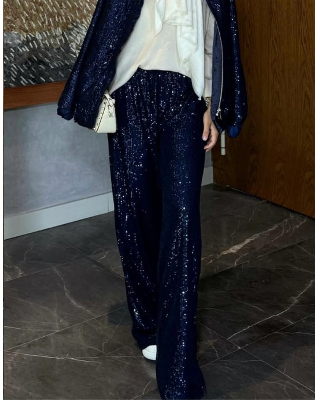 Pul Payetli Palazzo Bloom Pantolon 