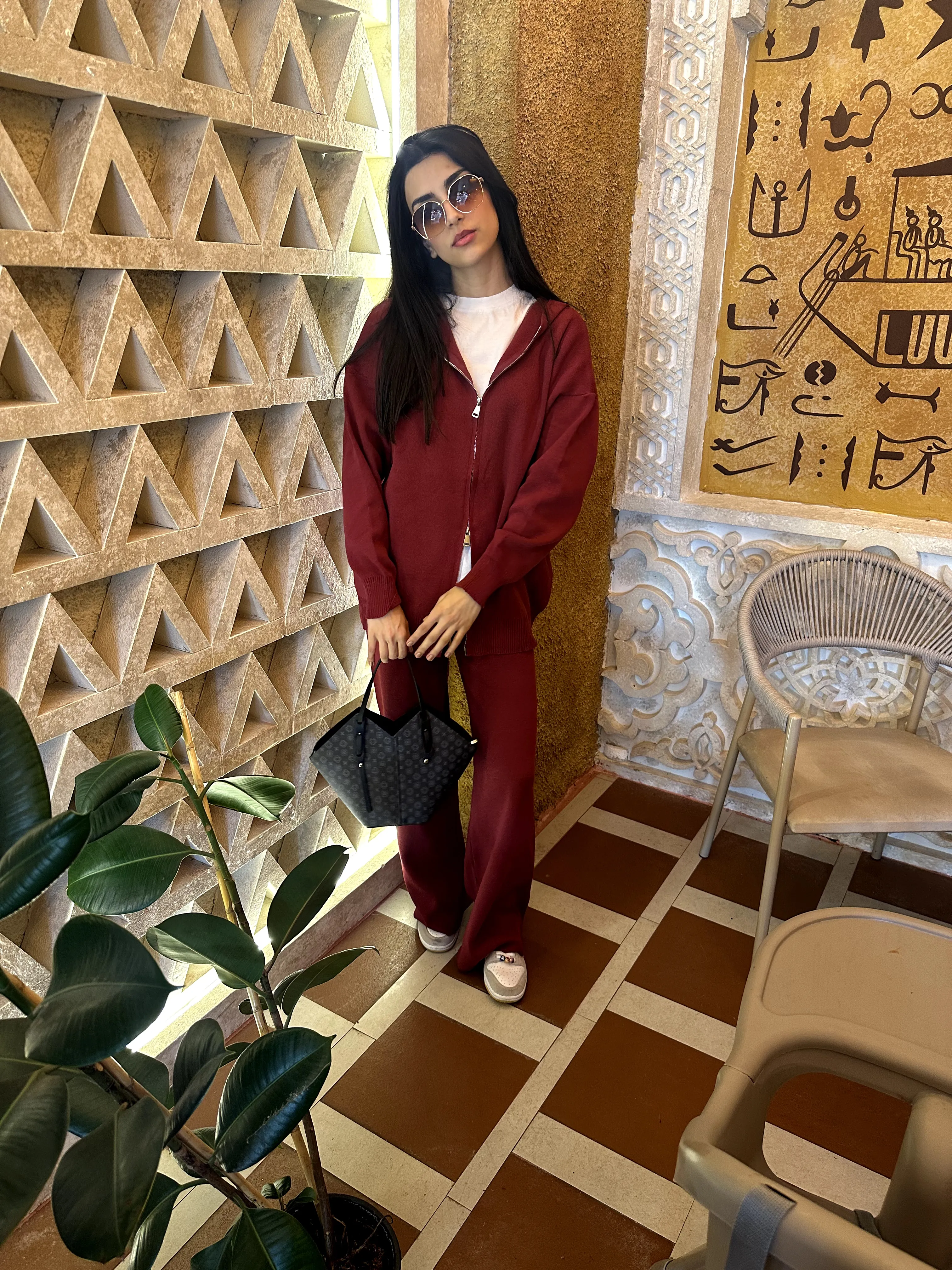 Krn Çelik Örme Triko Takım Bordo