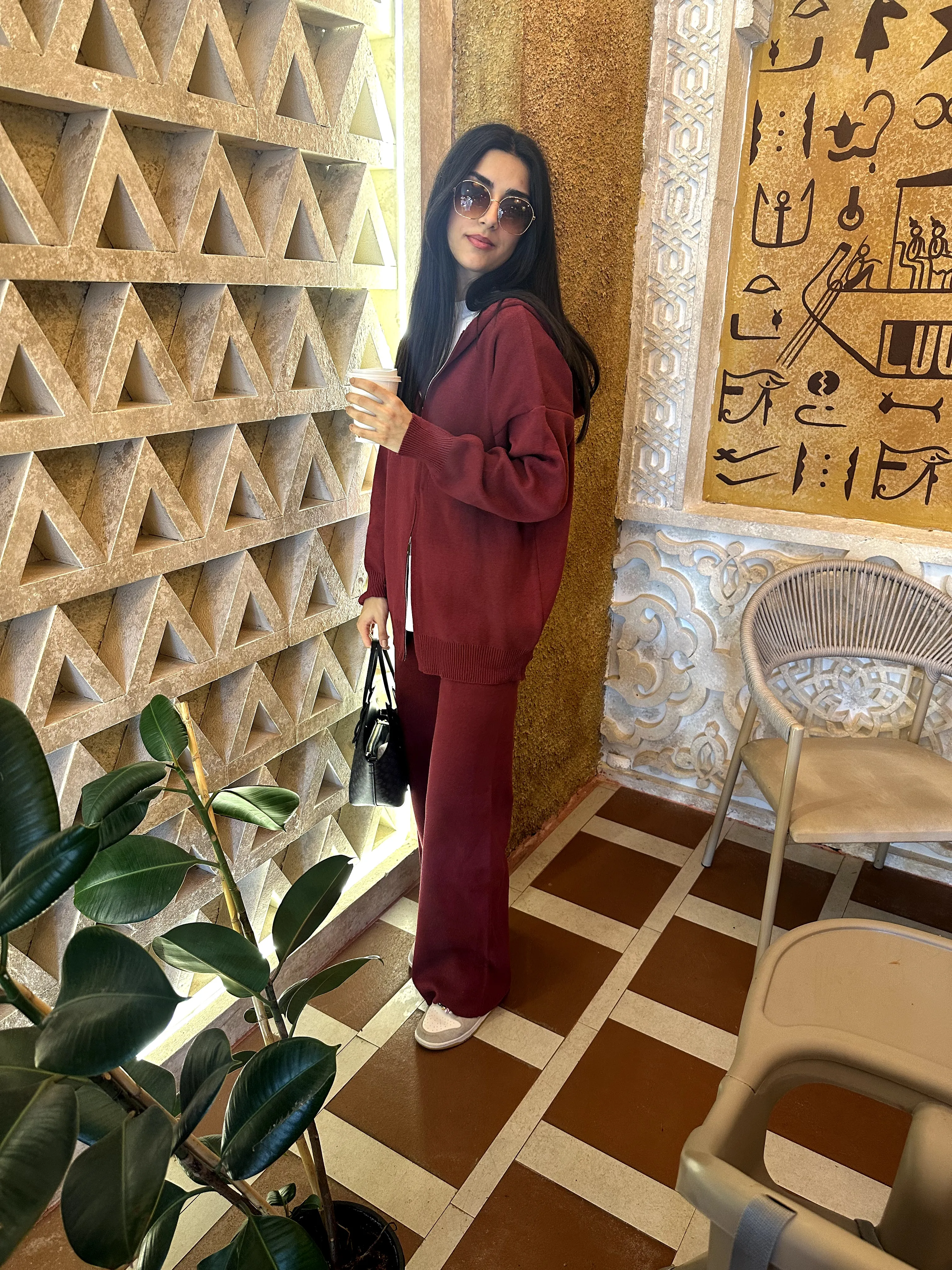 Krn Çelik Örme Triko Takım Bordo