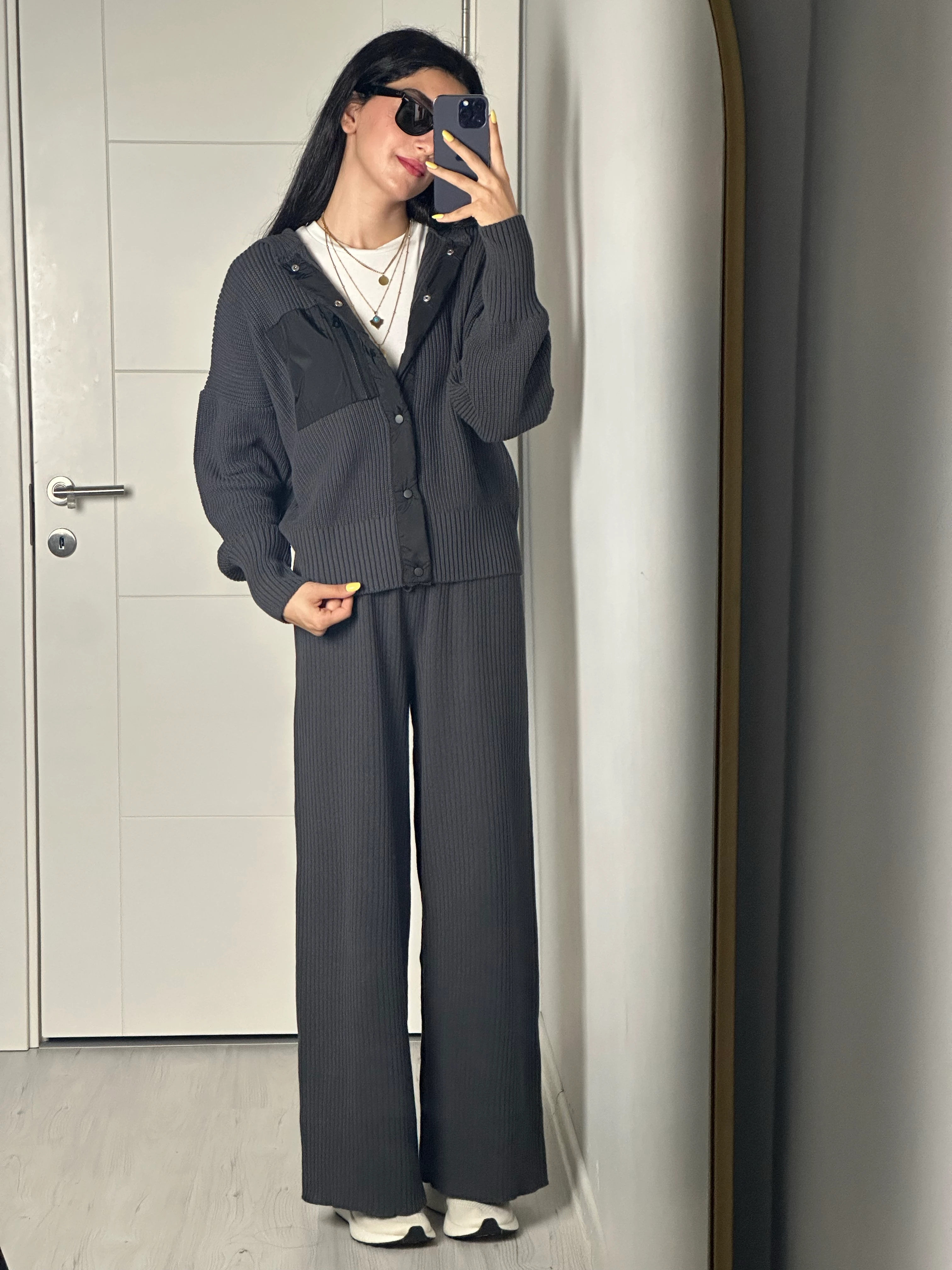 Paraşüt Cep Detaylı Takım Çelik Örgü 