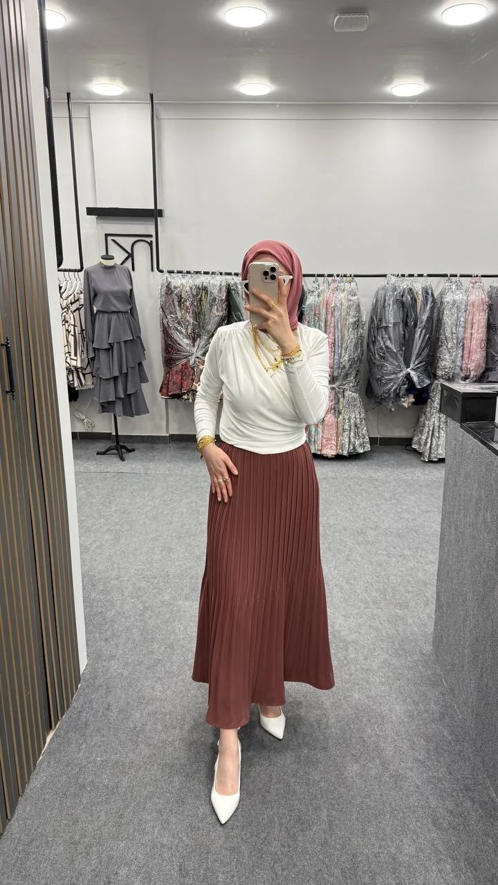 Nk pliseli etek bordo