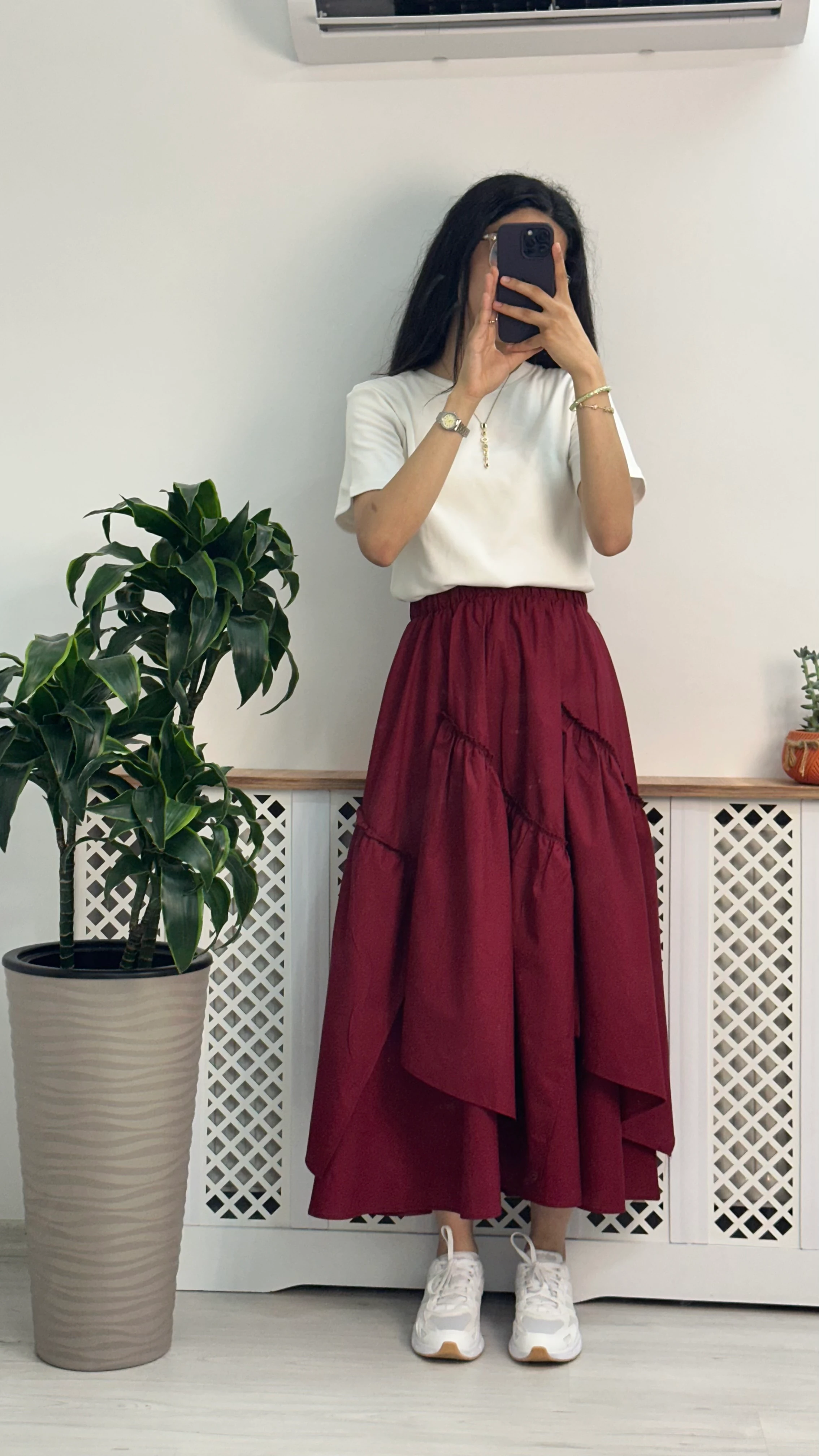 Qarmacha Bohem Etek Bordo