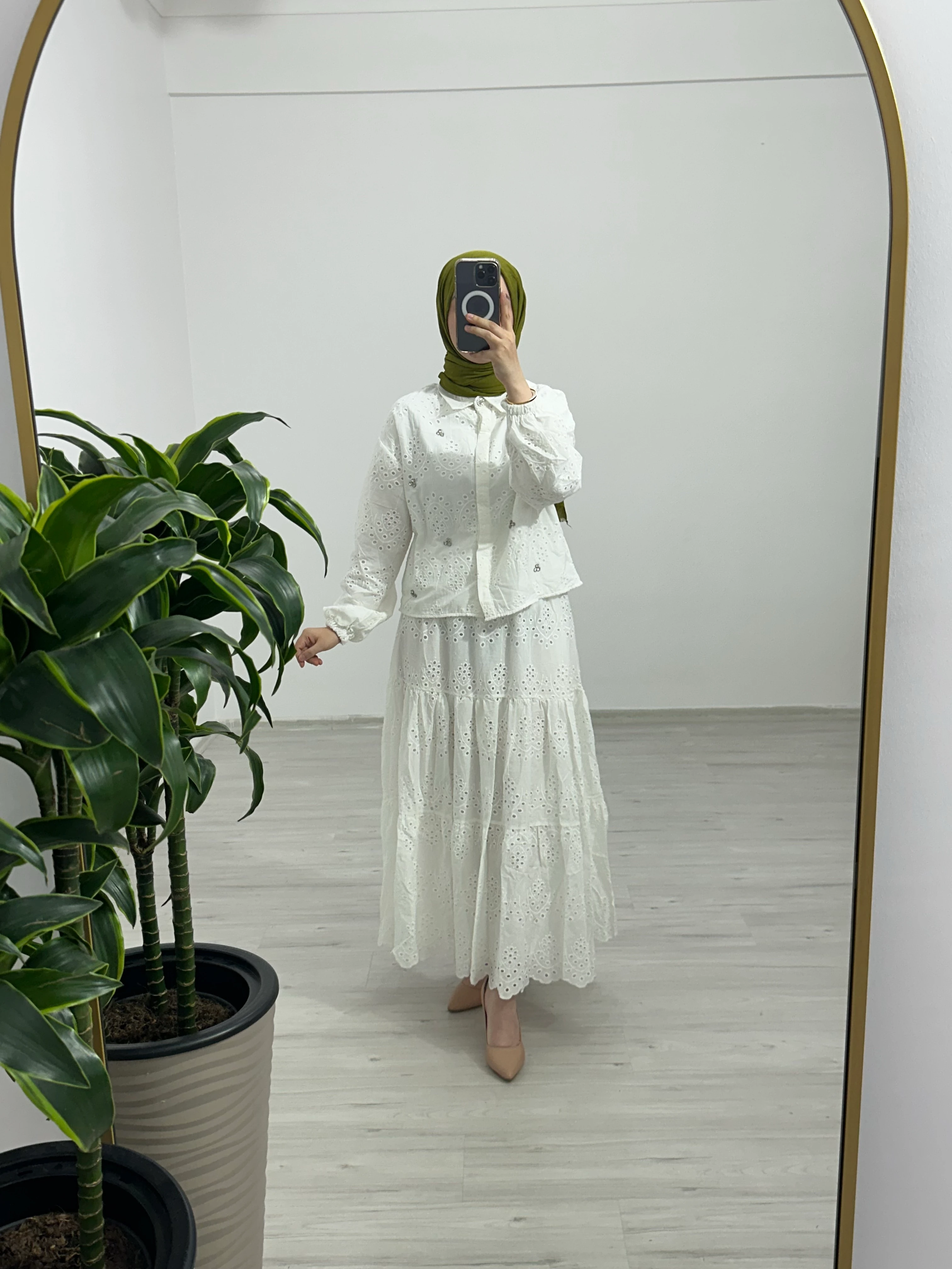 Afra ikili etekli takım beyaz