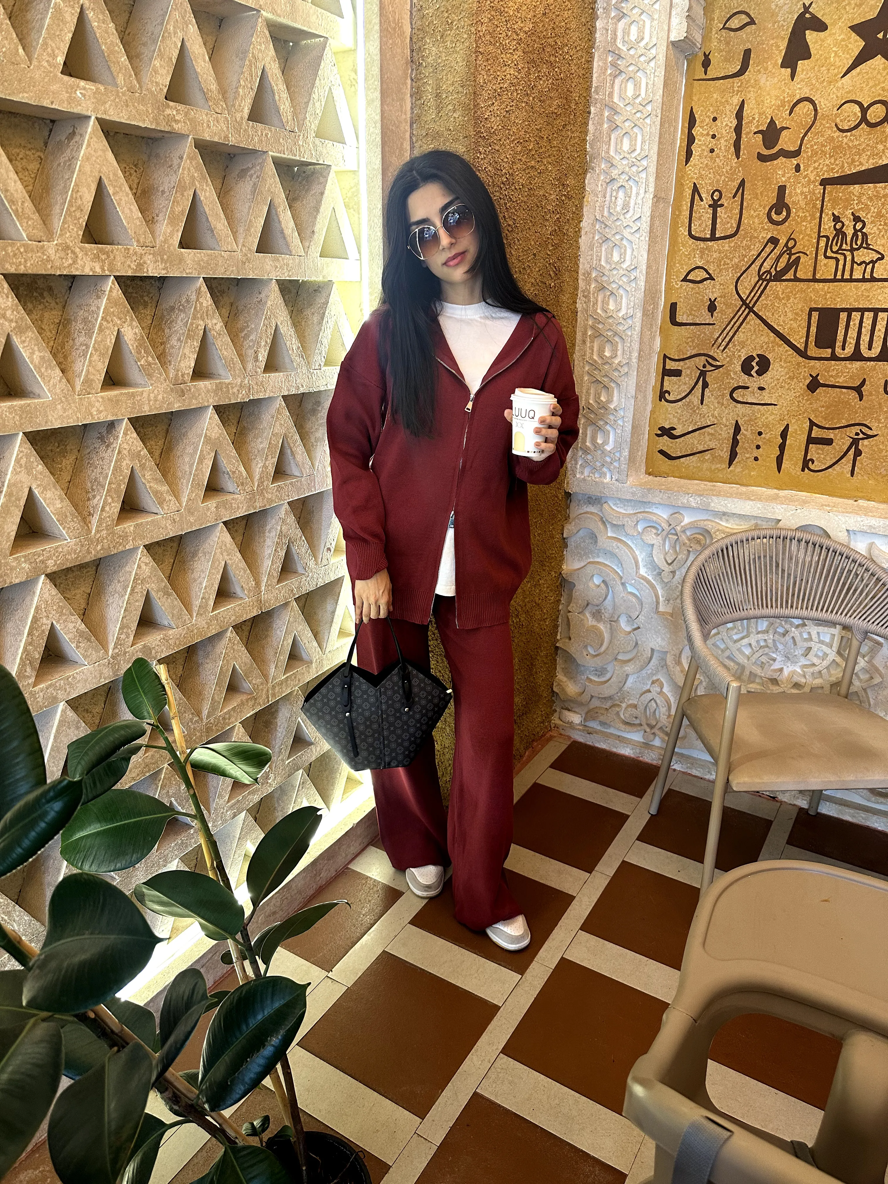 Krn Çelik Örme Triko Takım Bordo