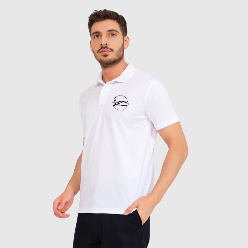 Beyaz Polo Yaka Tshirt Kappa Kumaş 