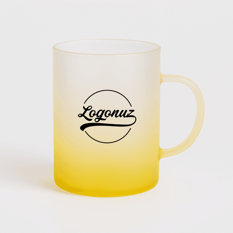 Logo Baskılı Çay Fincanı  Sarı