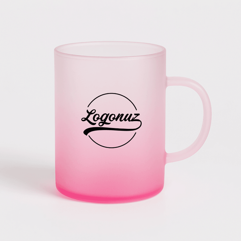 Logo Baskılı Çay Fincanı Pembe