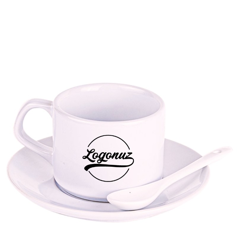 Logo Baskılı Çay Nescafe Kaşıklı 2'li Set
