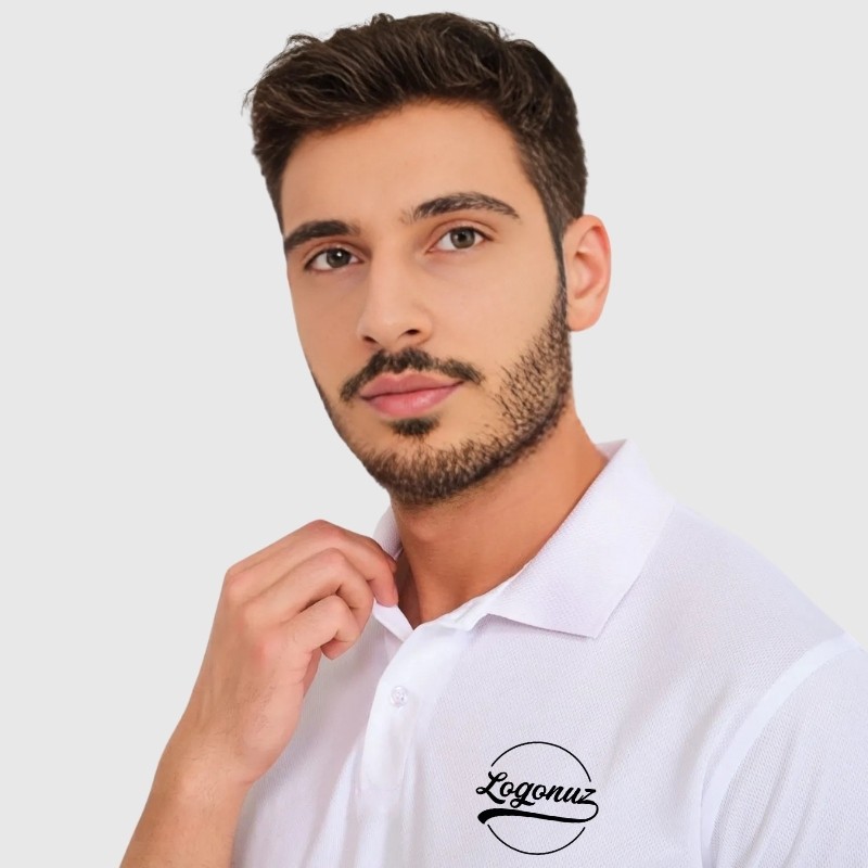 Beyaz Polo Yaka Tshirt Kappa Kumaş 