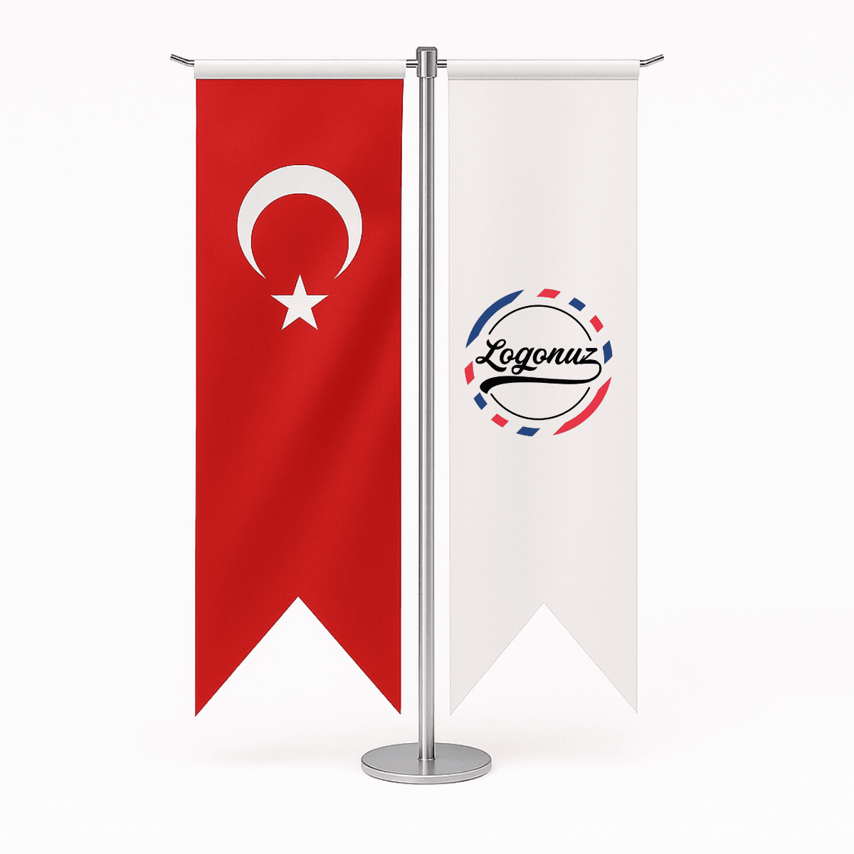Logo Baskılı Kırlangıç Masa Bayrağı