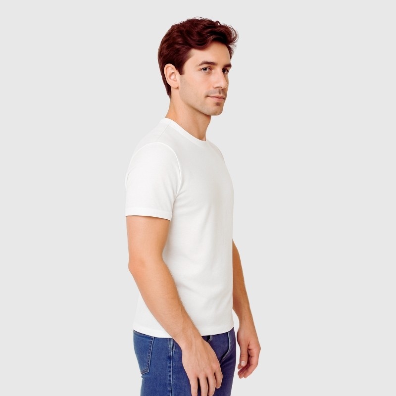 Logo Baskılı T shirt Bisiklet Yaka Pamuklu 