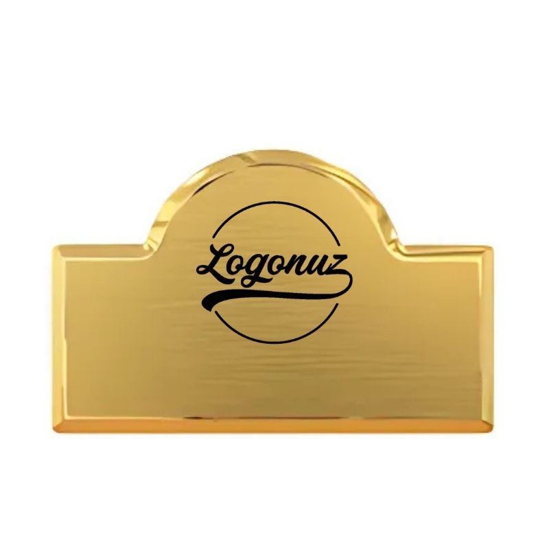 Yaka İsimliği Gold Renk Bombeli