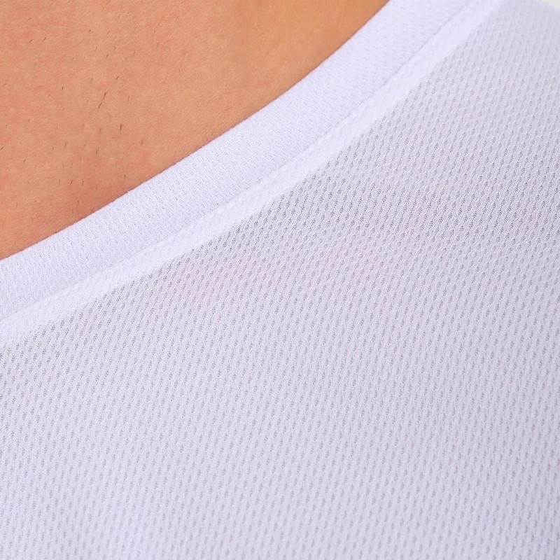 Logo Baskılı T shirt V Yaka Beyaz