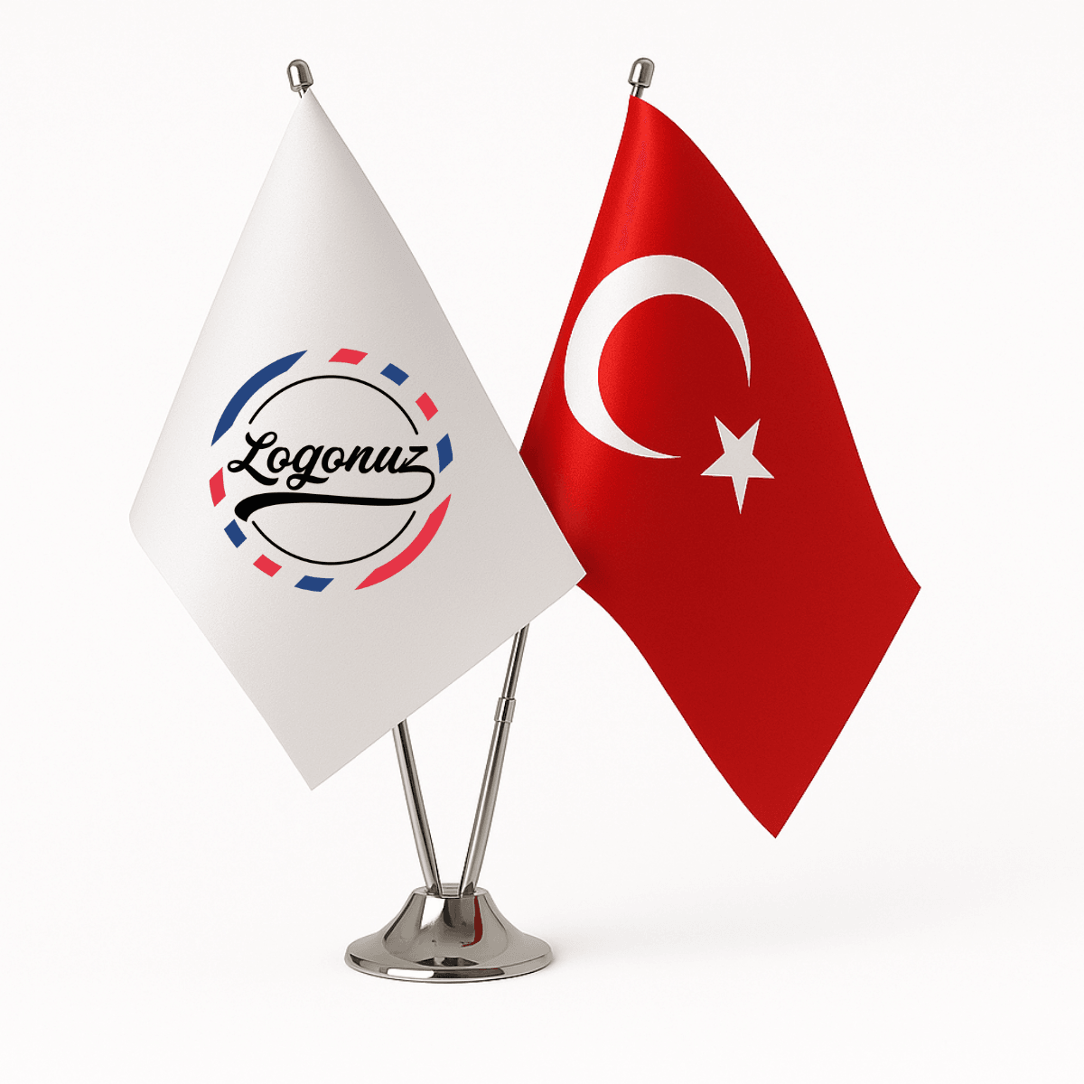 Logo baskılı masa bayrağı