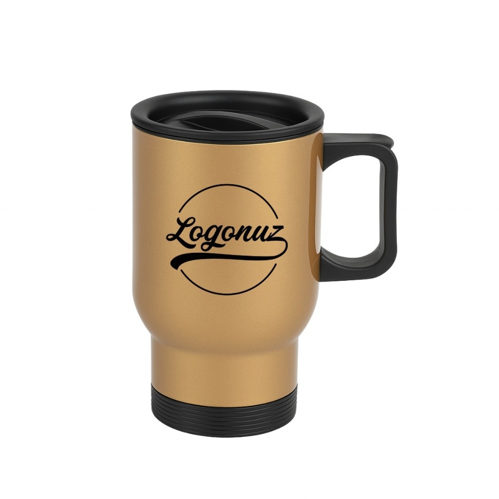 Logo Baskılı Termos Kupa Gold - 450 ml