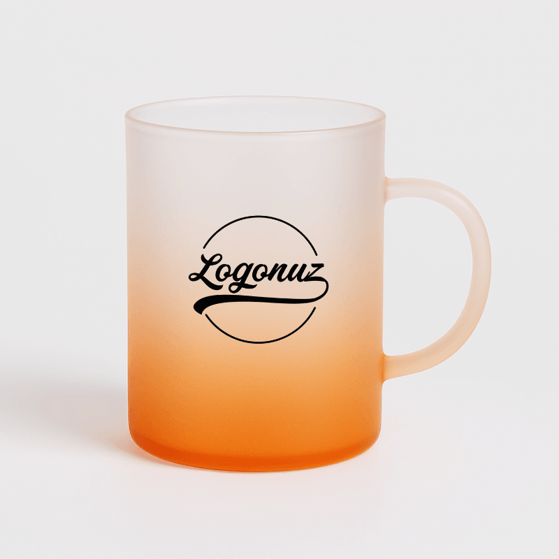 Logo Baskılı Çay Fincanı Turuncu