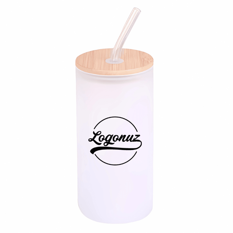 Logolu Cam Pipetli Suluk Beyaz