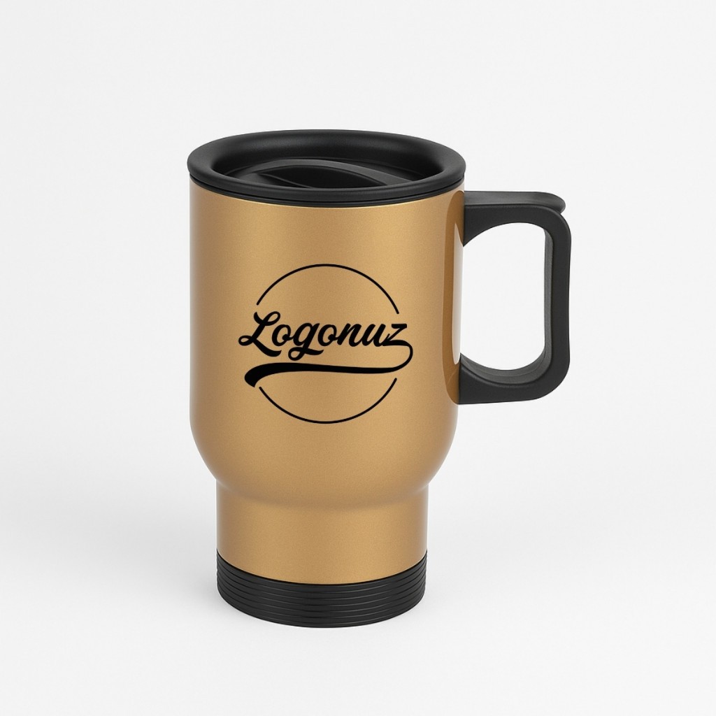 Logo Baskılı Termos Kupa Gold - 450 ml