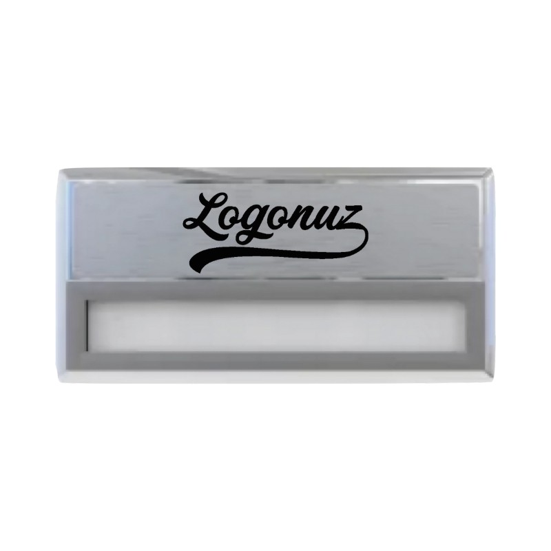 Logo Baskılı Yaka İsimliği / Gümüş Dikdörtgen