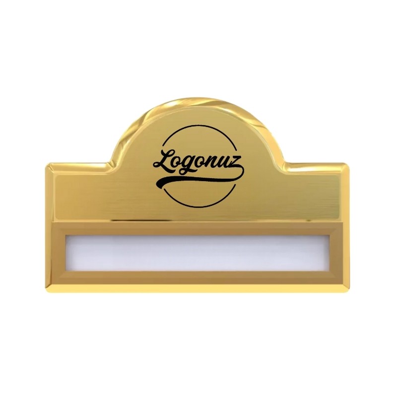 Logo Baskılı Yaka İsimliği Gold Bombeli 