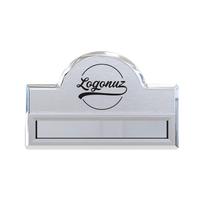 Logo Baskılı Yaka İsimliği Gümüş Bombeli