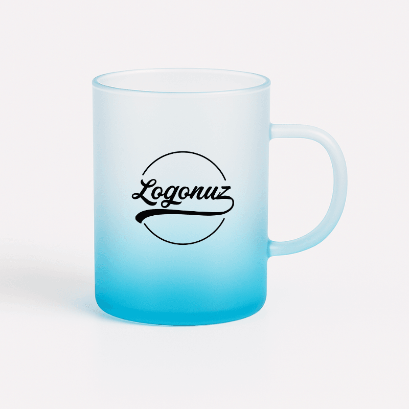 Logo Baskılı Çay Fincanı Mavi