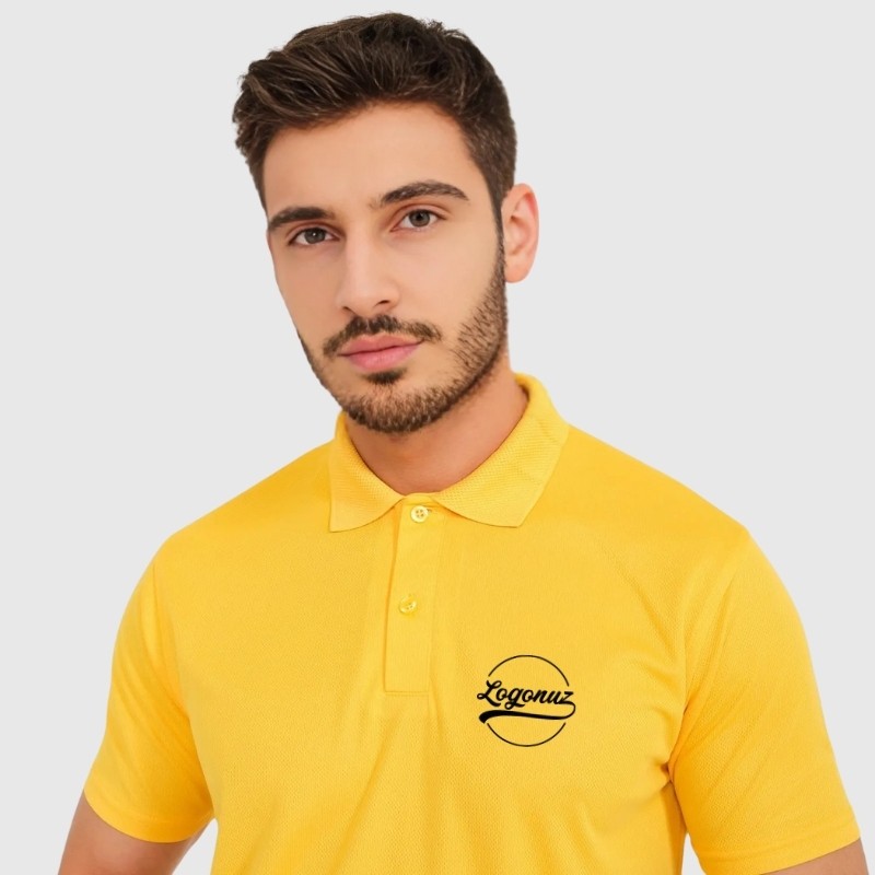 Polo Yaka T shirt Sarı Kabba Kumaş