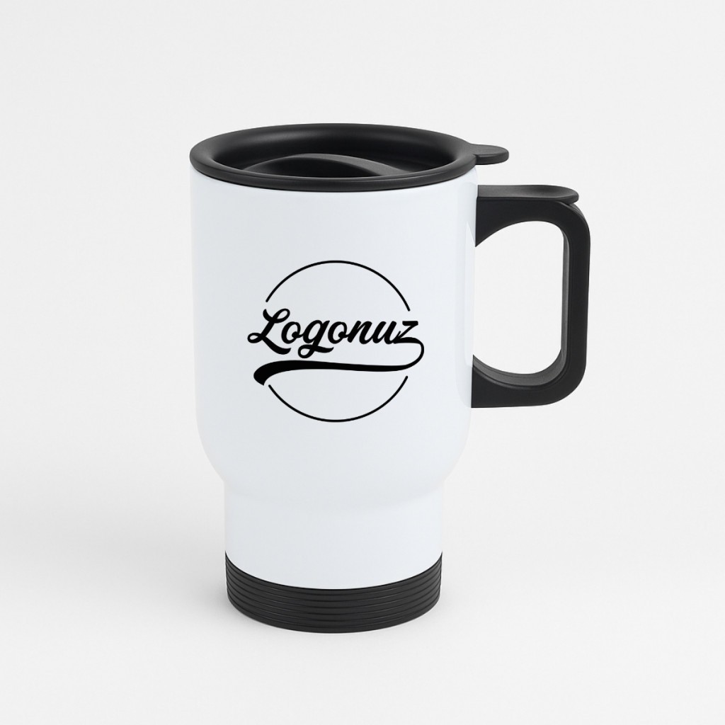 Logo Baskılı Termos Kupa Beyaz - 450 ml