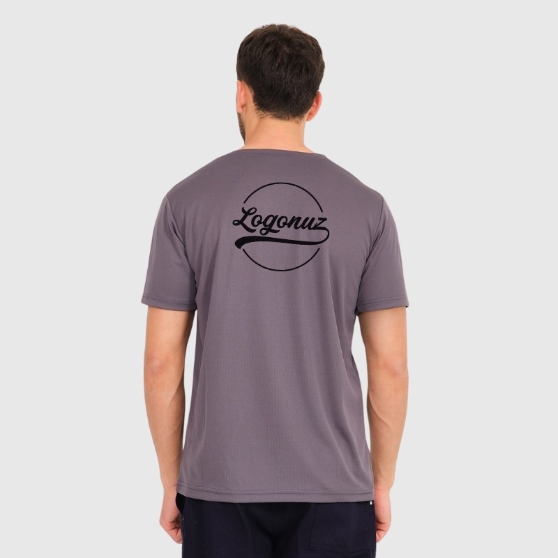 Boya Tutmayan T shirt V Yaka Gri