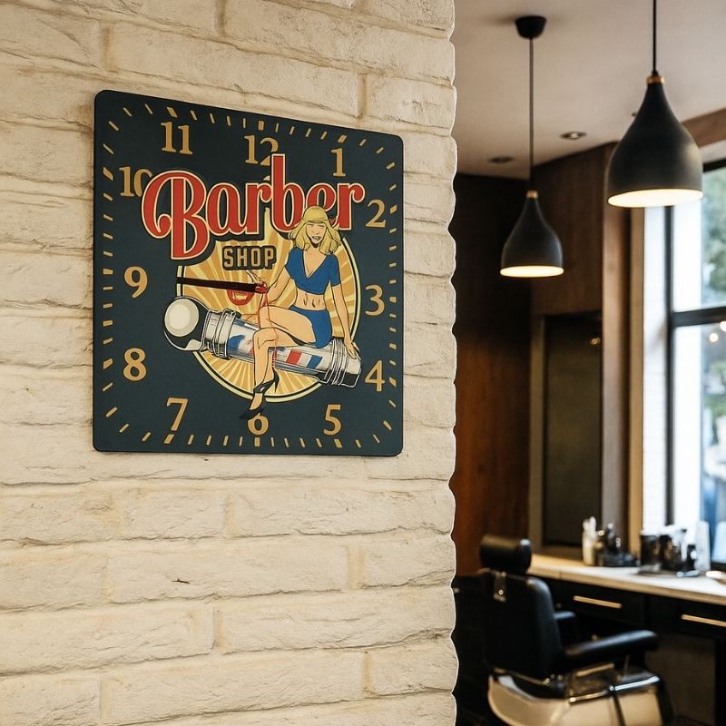 Logo Baskılı Kuaför Saat