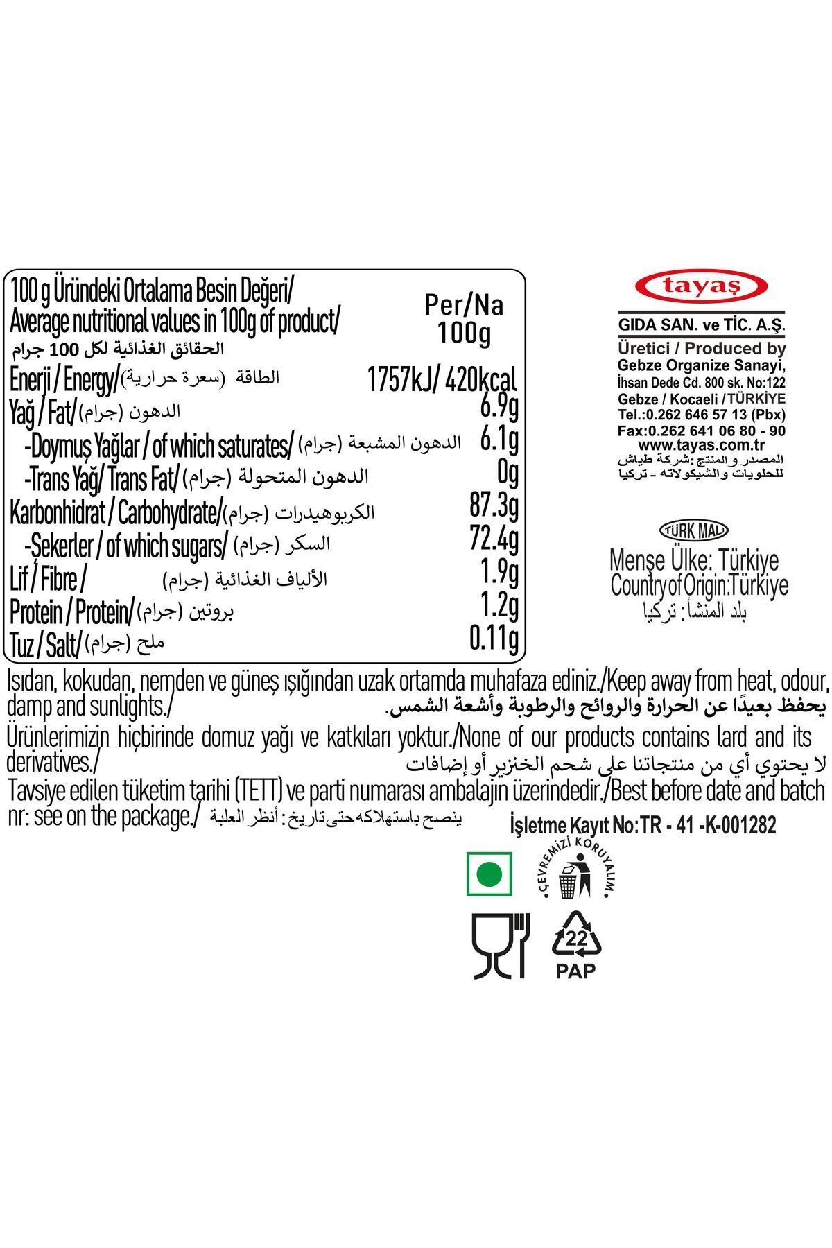 Tayaş Coffee Intense Kahve Aromalı Sert Şeker 1 Kg Poşetli