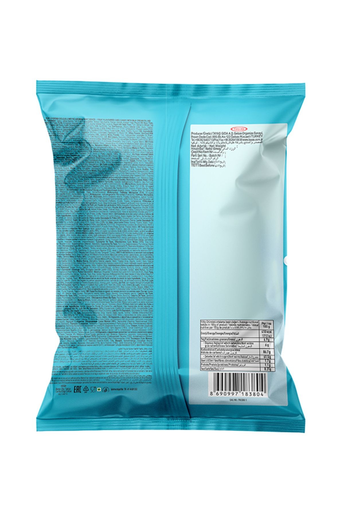 Crash Mix Sütlü Krema Dolgulu Meyve Aromalı Sert Şeker 1 Kg