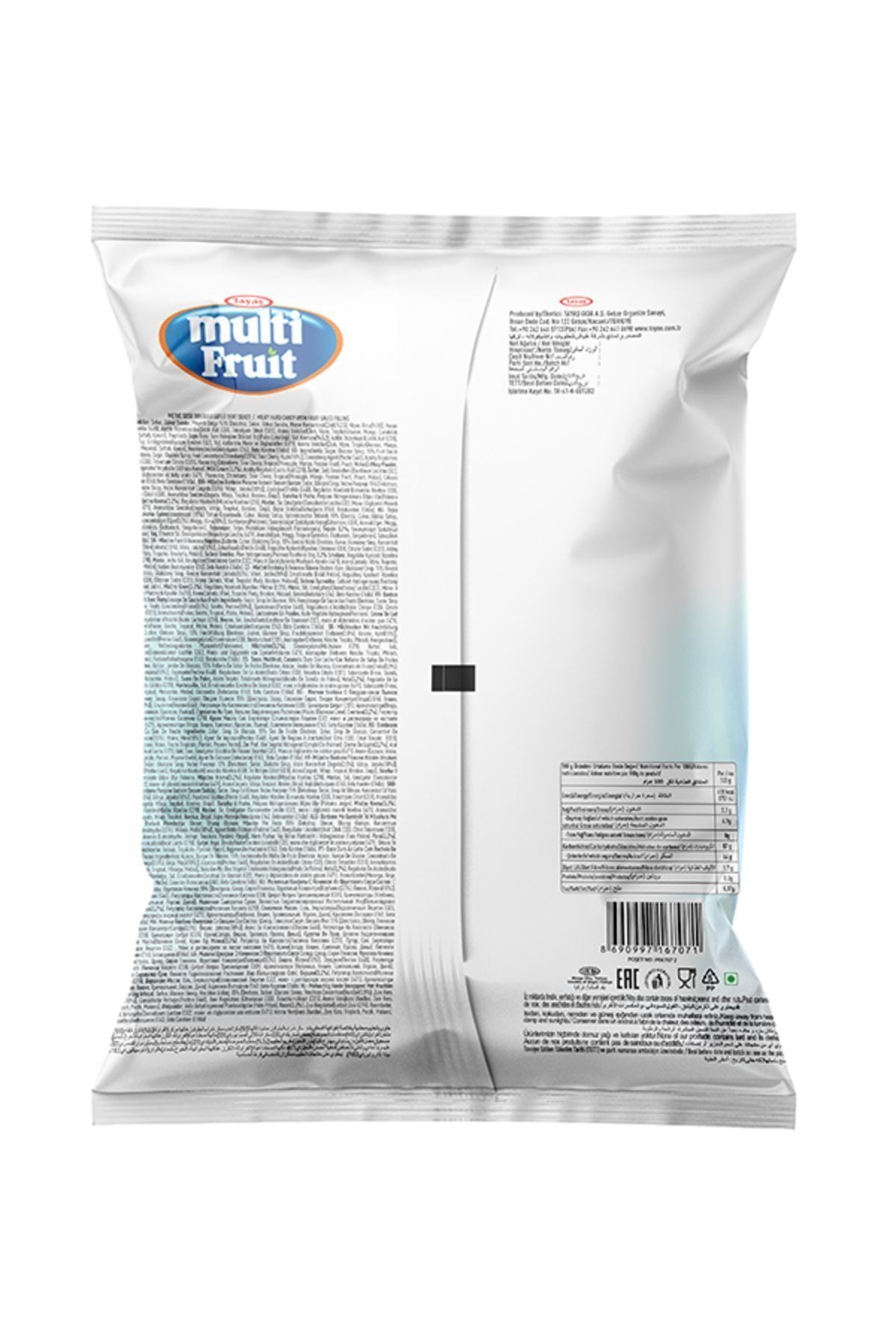 Multi Fruit Poşet 1 Kg Meyveli Cam Şeker