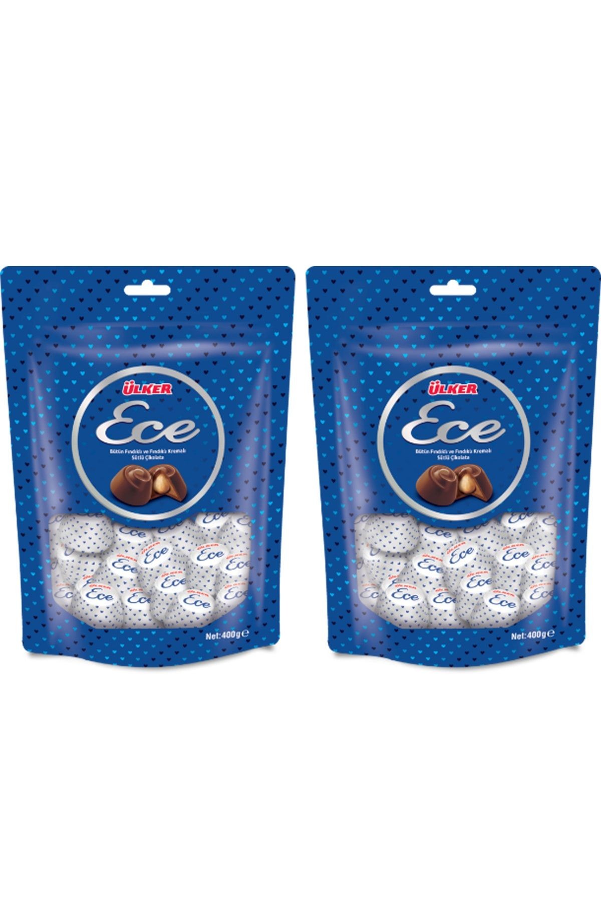 Ece 2'li Ikramlık Bütün Fındıklı Sütlü Çikolata 350 Gr