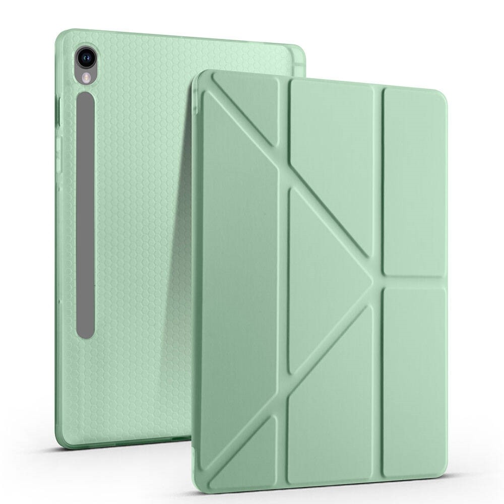 Galaxy Tab S9 FE Tri Folding Kalem Bölmeli Standlı Kılıf