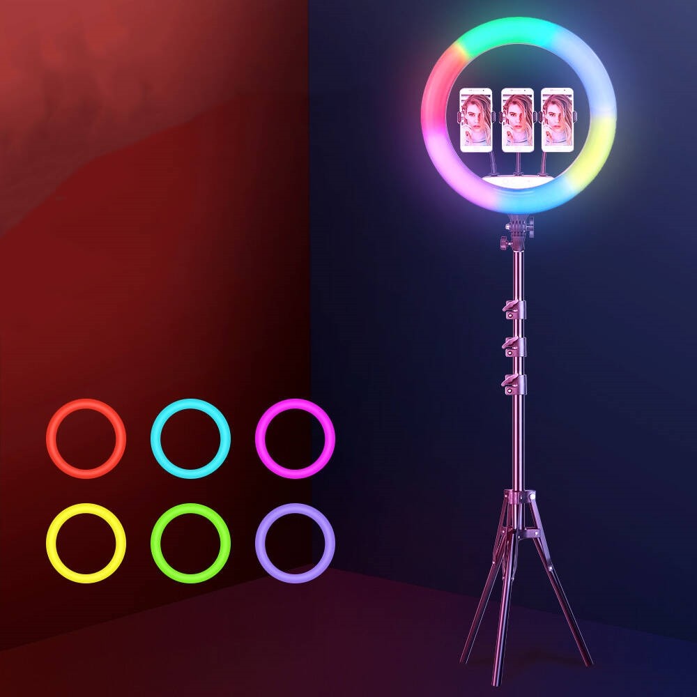 RGB Light 56cm Işıklı Telefon Tutucu Ring Light