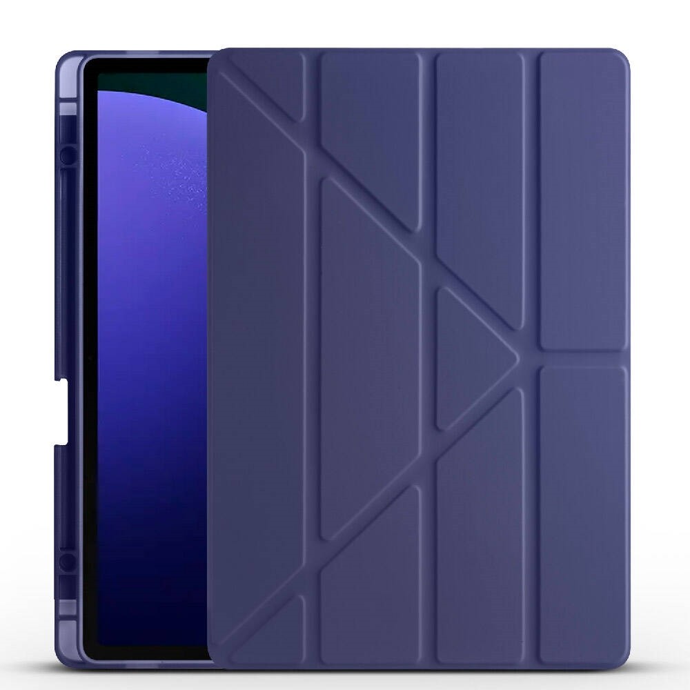 Galaxy Tab S9 FE Plus Tri Folding Kalem Bölmeli Standlı Kılıf