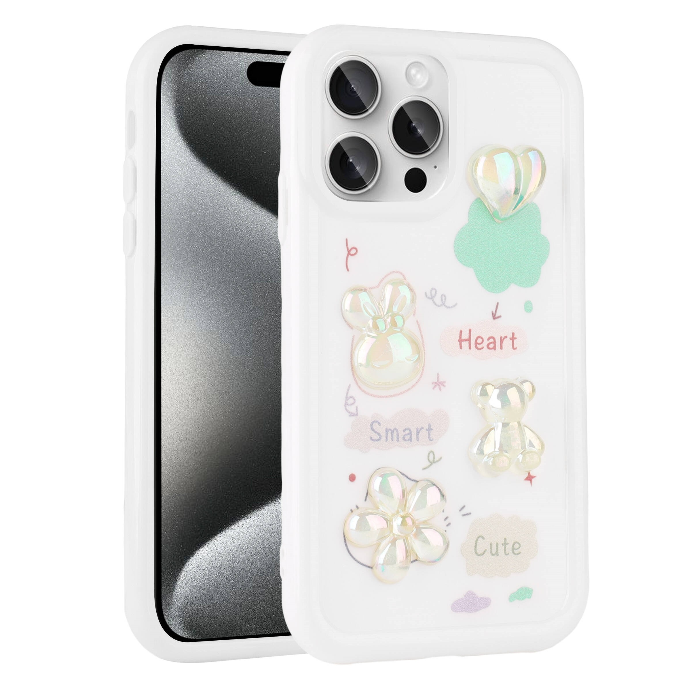 iPhone 14 Pro Kabartma Figürlü Parlak Toys Silikon Kapak