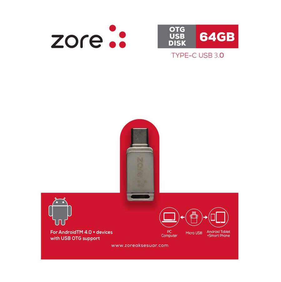 64 GB Zore Type-C Gümüş Otg Flash Bellek