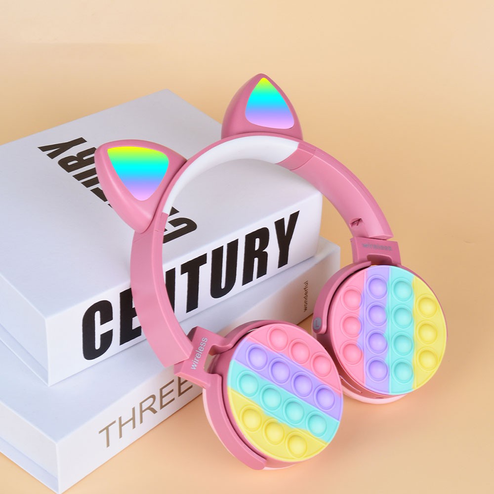 CXT-950 RGB Led Işıklı Kedi Kulağı Band Tas. Katlanabilir Kulak Üstü Bluetooth Kulaklık