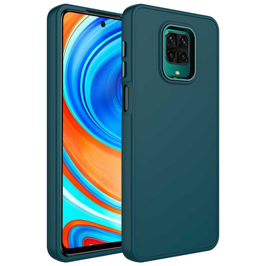 Xiaomi Redmi Note 9 Pro Metal Çerçeve ve Buton Tasarımlı Silikon Luna Kapak