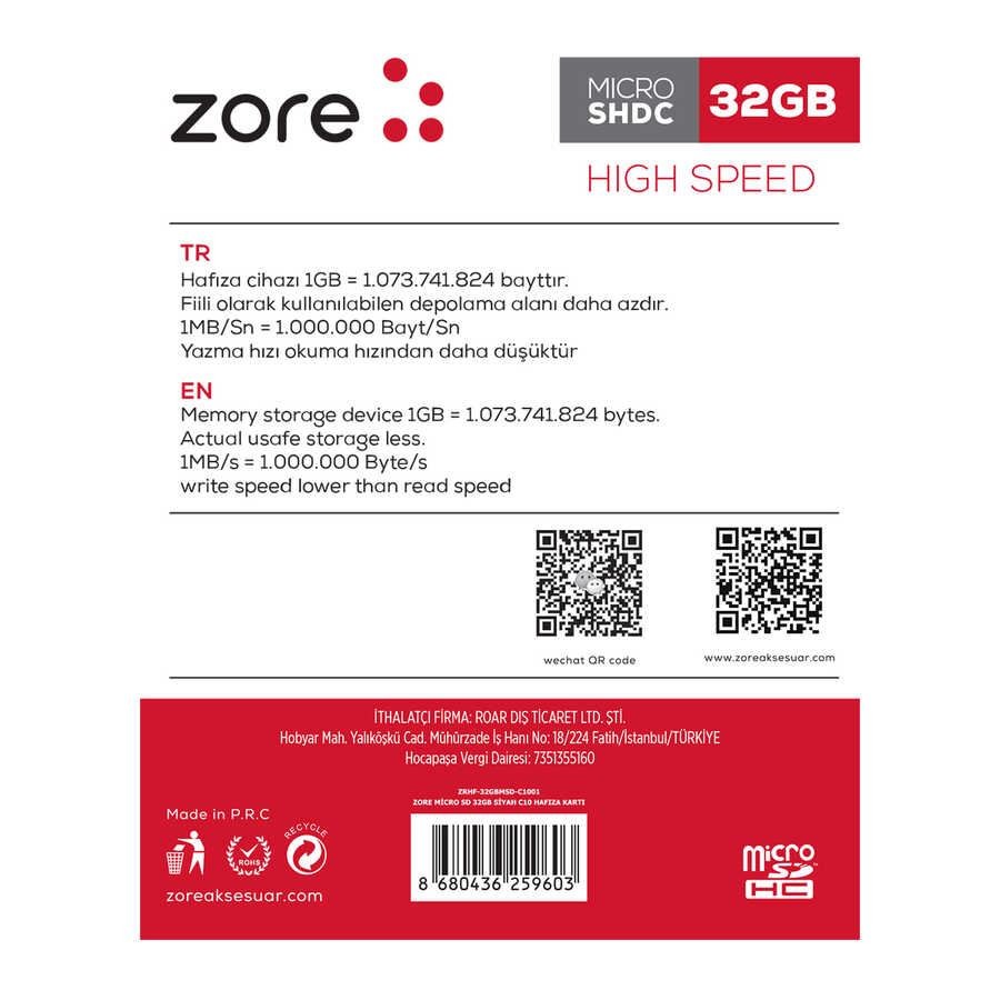 32 GB Zore Micro C10 Hafıza Kartı