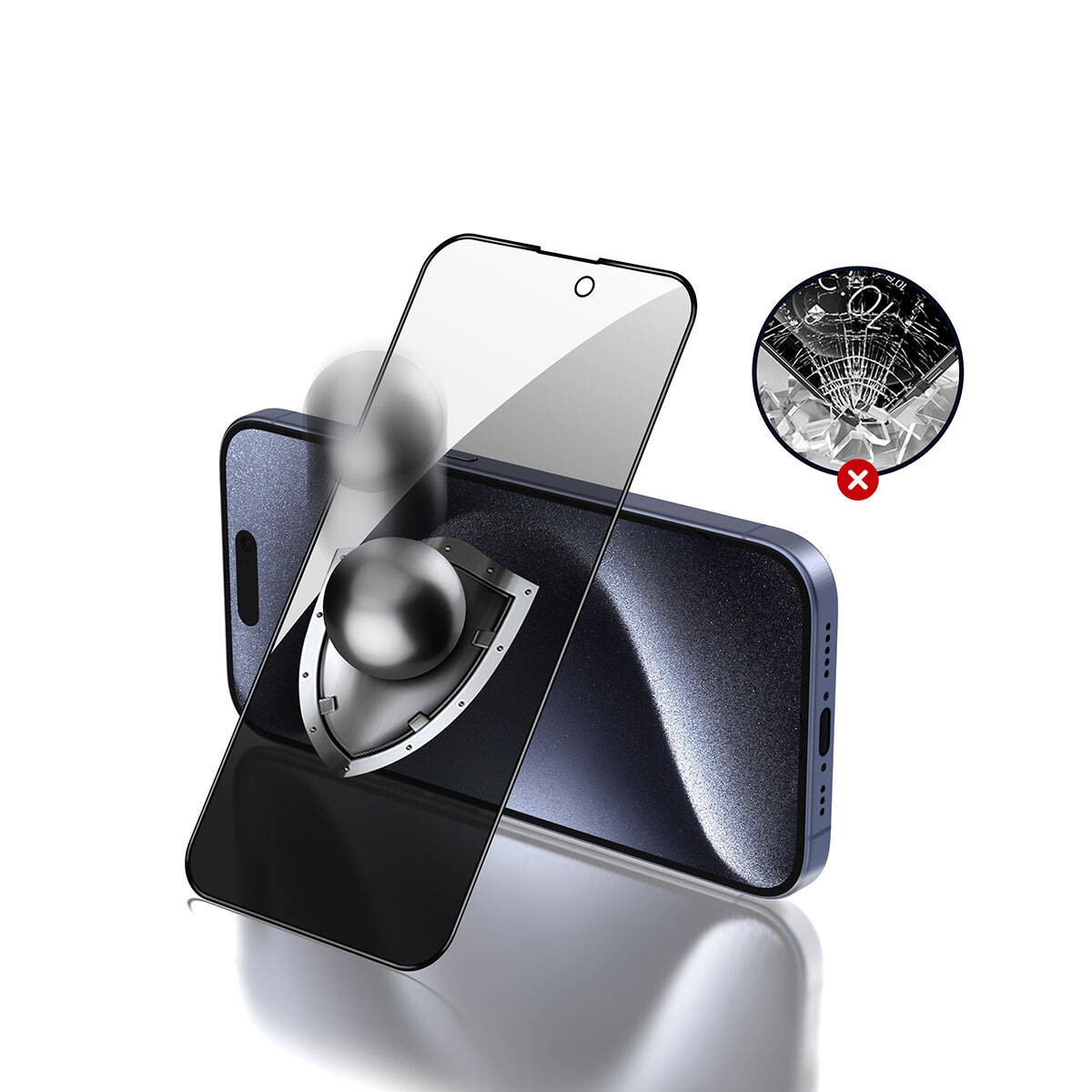 iPhone 15 Rika Premium Privacy Temperli Cam Ekran Koruyucu