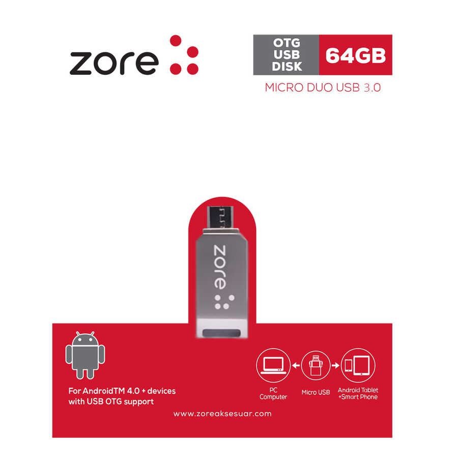 64 GB Zore Gümüş Micro Otg Flash Bellek